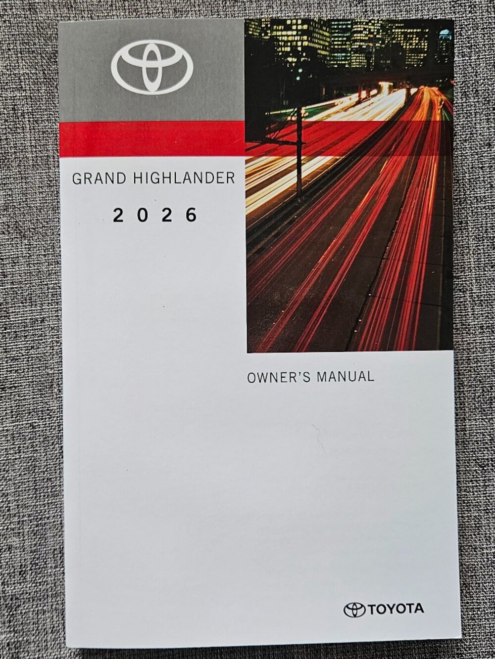 2026 TOYOTA GRAND HIGHLANDER Owner's Manual OM0E154U 01999-0E154